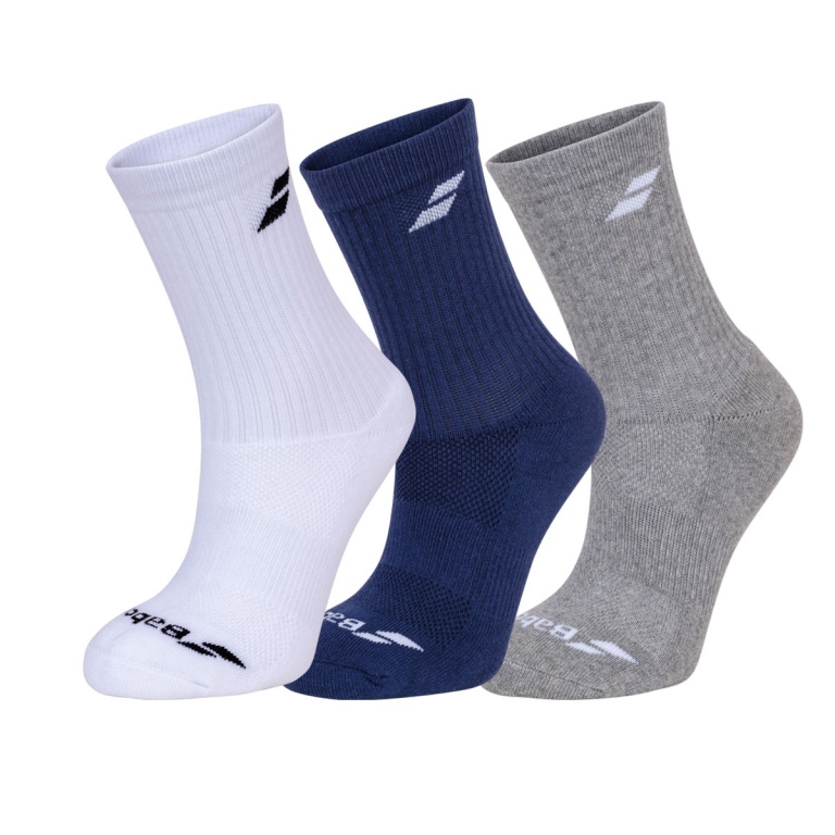 Babolat Sportsocken Crew Classic weiss/dunkelblau/grau - 3 Paar